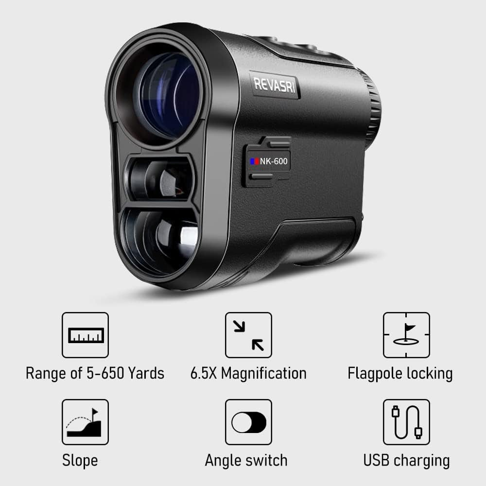 Golf Range Finder 650 Yards Slope Pin Lock Vibration Scan USB Rechargeable