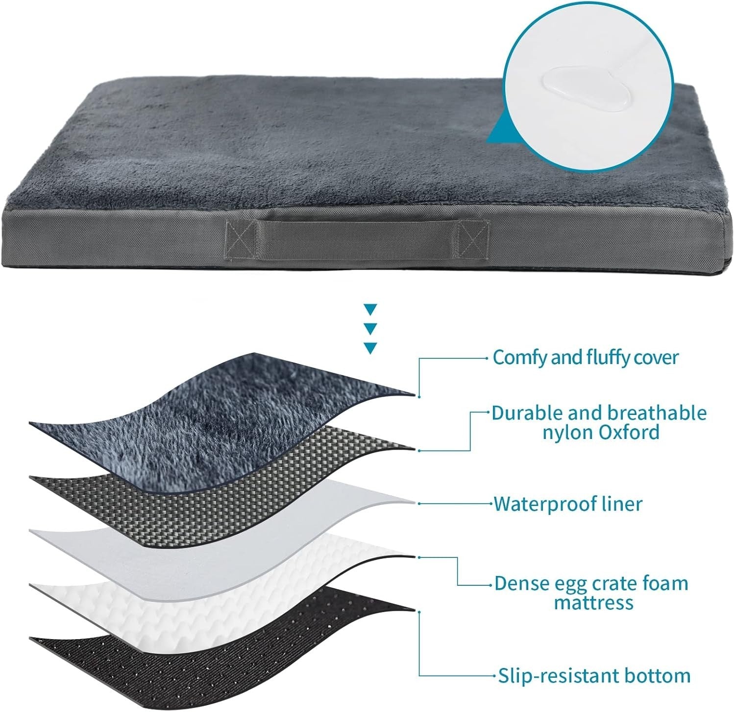 Extra Large Orthopedic Dog Bed 105x70x7.5cm Waterproof