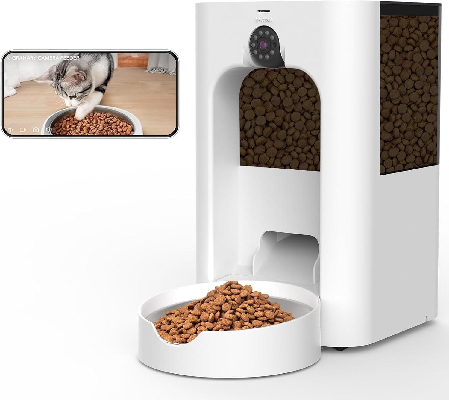 Smart Pet Feeder with 2K Camera WiFi App Control 4L Auto Food Dispenser