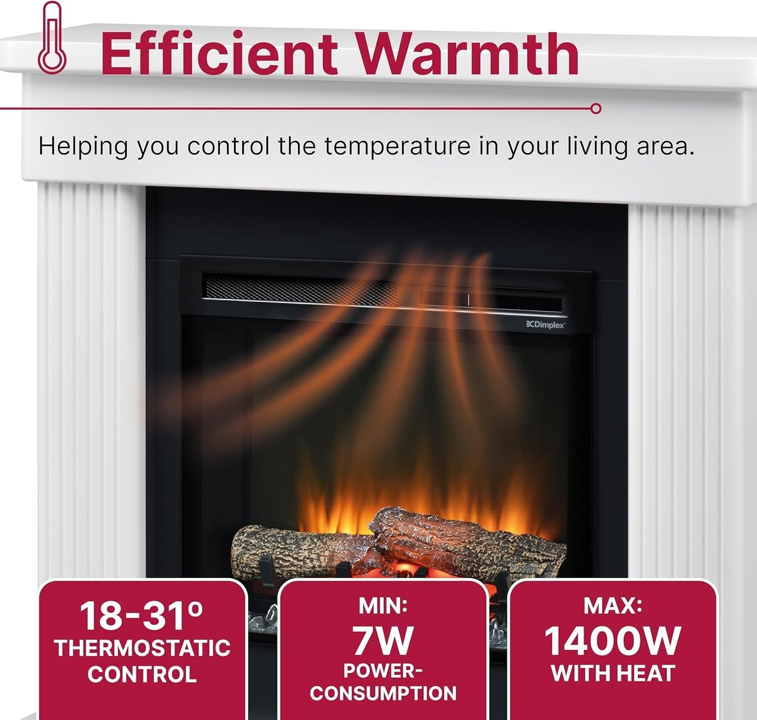 Freestanding 1.5kW Electric Fireplace Suite with Multicolor Flame & Remote