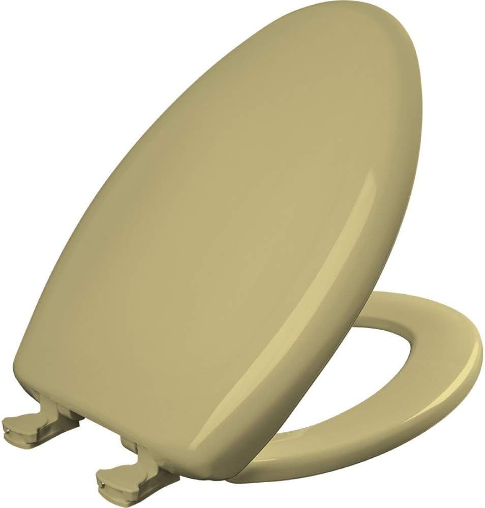 Harvest Gold Elongated Toilet Seat Soft Close STA-TITE Durable Plastic