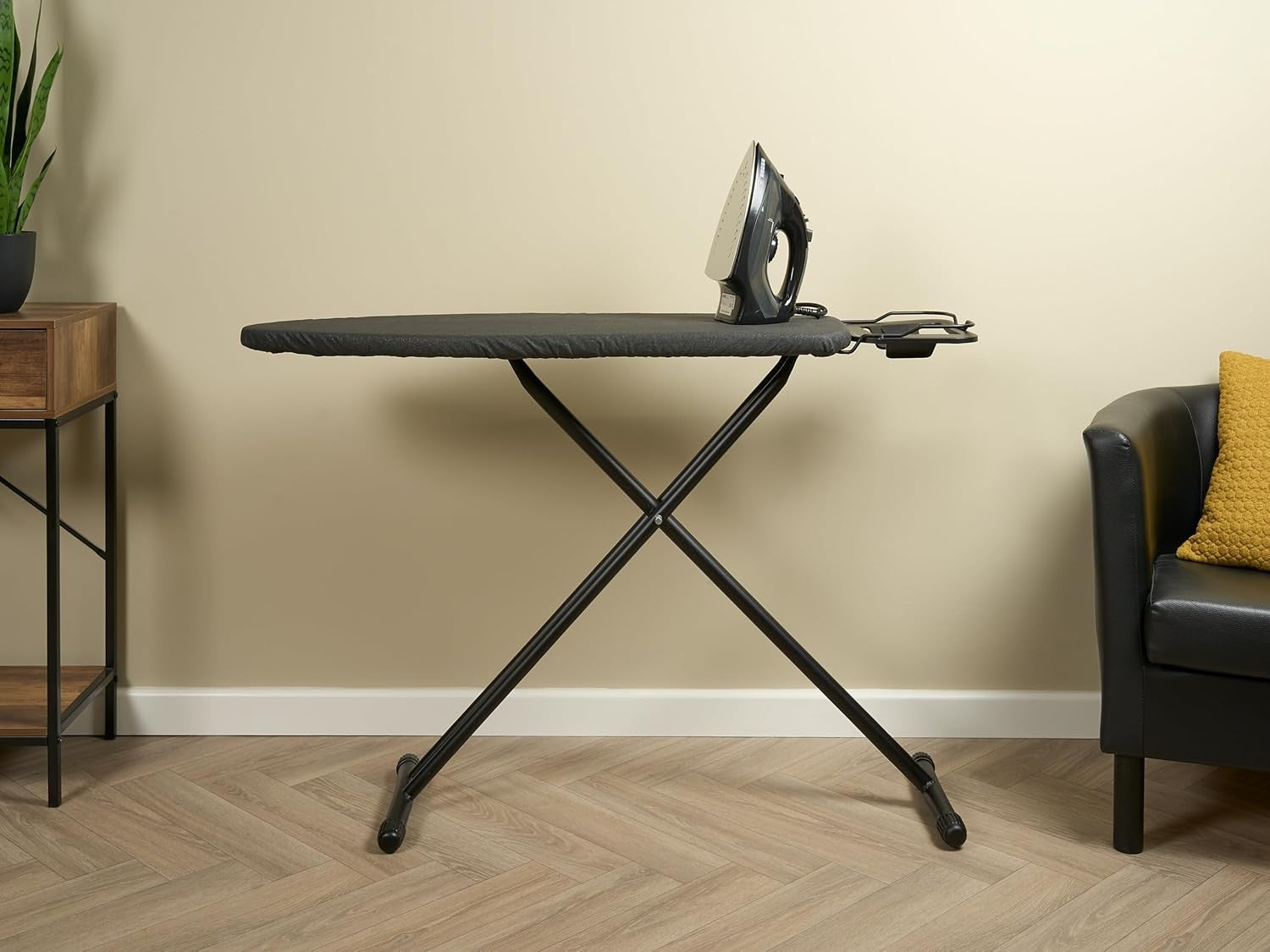 Classic Folding Ironing Board Dark Grey Adjustable Height with Iron Rest