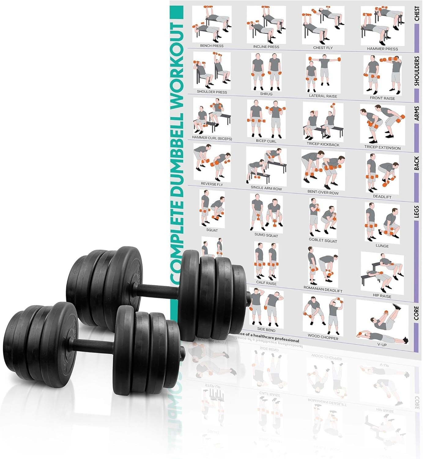 Adjustable Dumbbells Pair 15kg 20kg 25kg 30kg Free Weights Home Gym