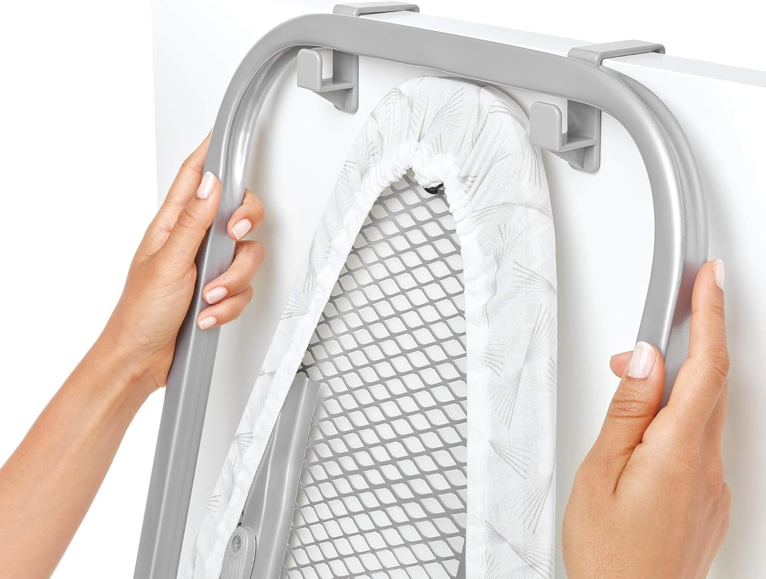 Over Door Ironing Board Fold Away Space Saving Steel White 110cm
