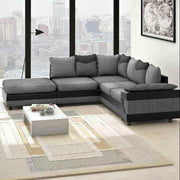 Large Grey Foam-Filled Fire Resistant Corner Sofa 5-Seater Left Hand Side