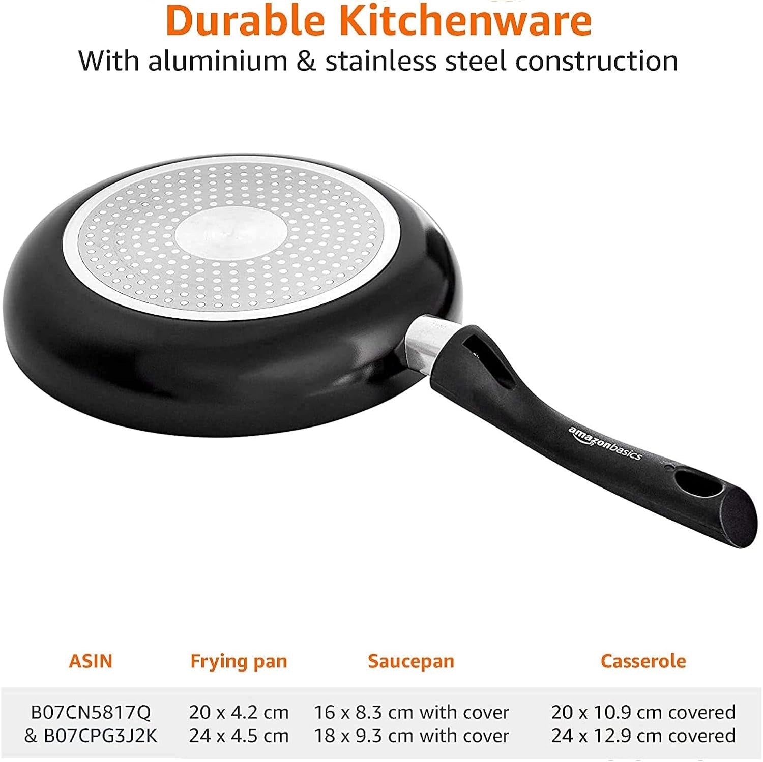 6pcs Non Stick Pan and Pot Set Cookware Set with Glass Lids Induction Safe