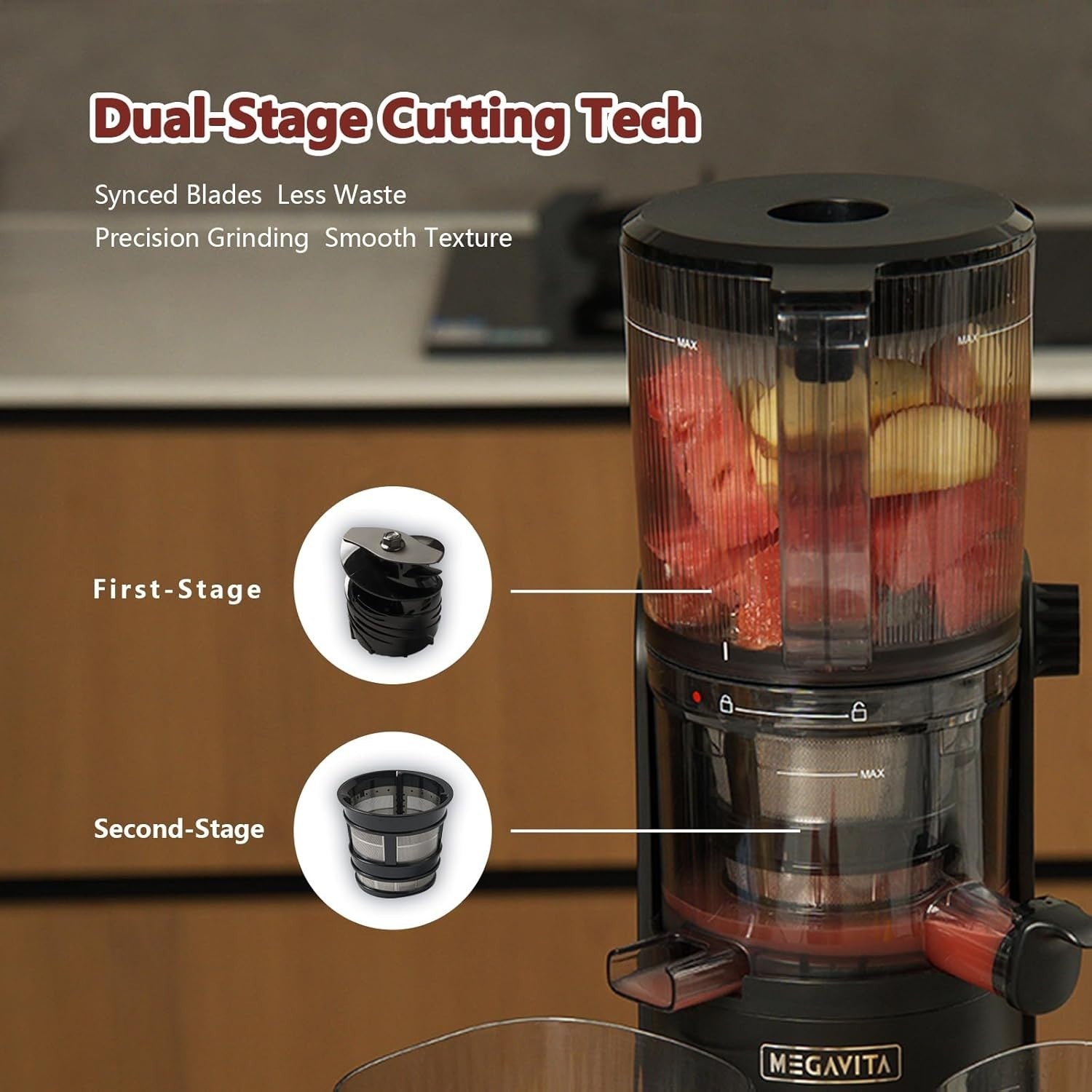 Cold Press Juicer Whole Fruit Slow Masticating High Yield Auto Reverse