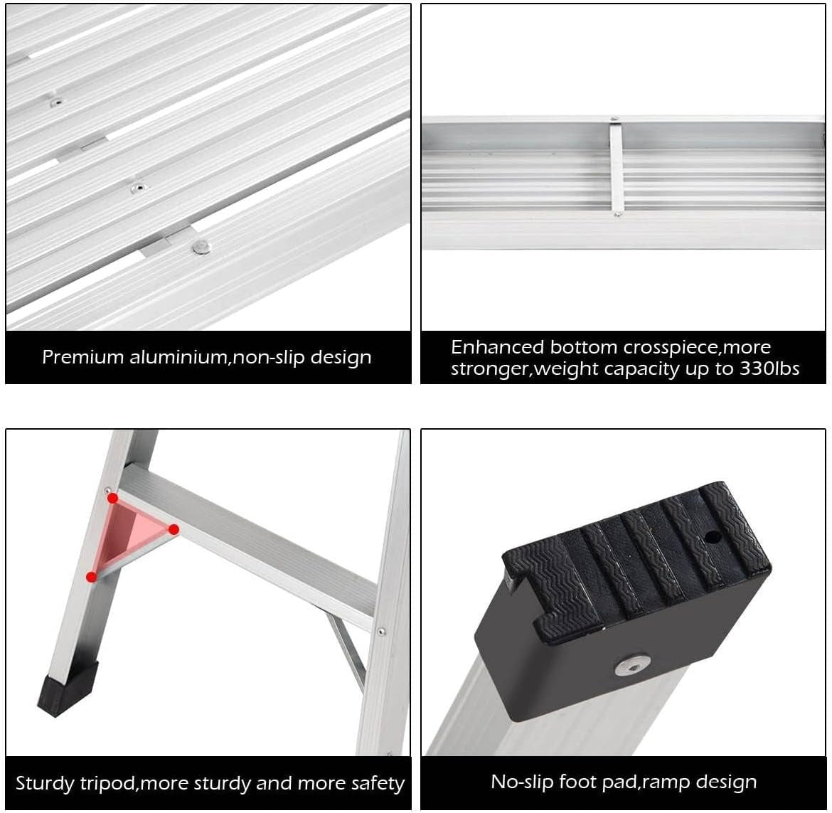 Aluminium Hop Up Platform 150kg Folding Work Bench Non-Slip Lightweight Stool