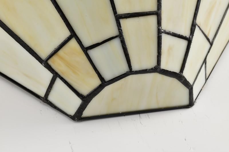 Stained Glass Uplighter Wall Light Vintage Art Deco Style 12x7.5” Living Room