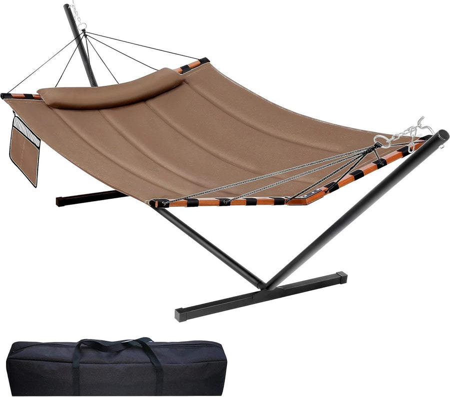 2 Person Hammock with Stand Outdoor Patio Bed 450LB Heavy Duty Weatherproof