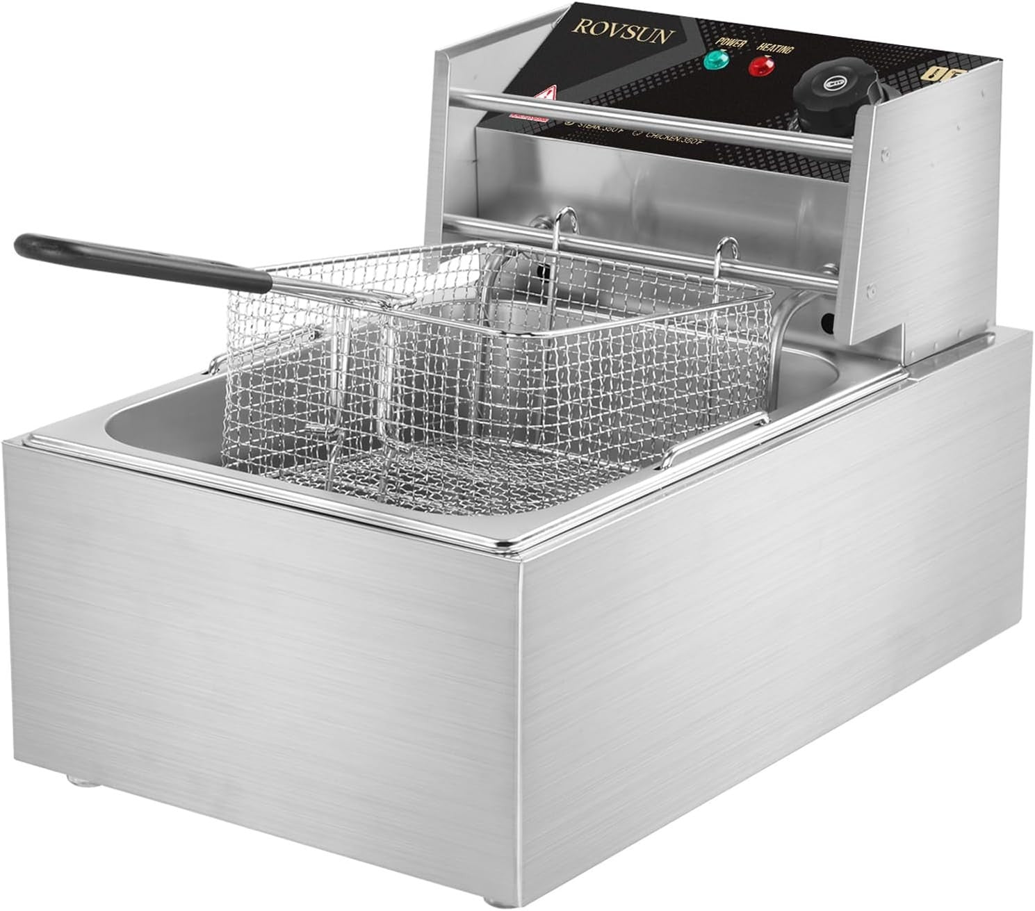 Commercial Deep Fat Fryer 6L 2500W Stainless Steel Adjustable Temp