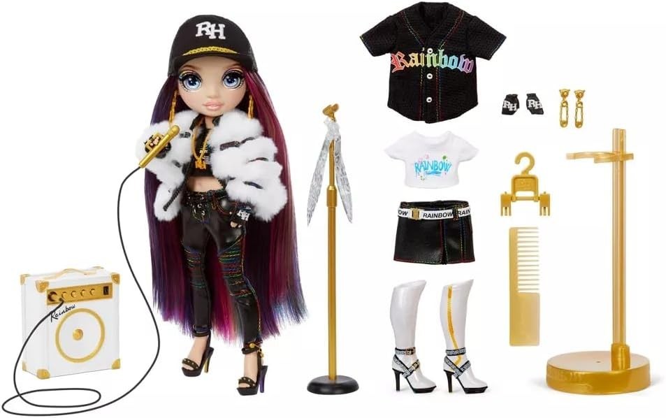 Rockstar Fashion Doll 2 Outfits Music Playset Mic Amp Stand