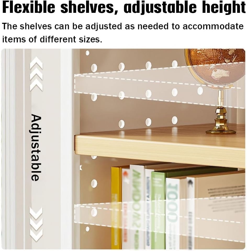 Adjustable Desk Organizer Shelf w/ Grid Panel | 1-Tier Wooden Desktop Hutch 40cm