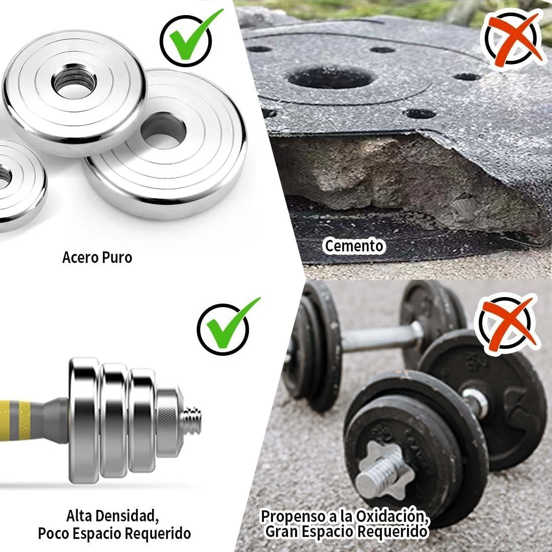Adjustable Dumbbell Barbell Set 20kg 3-in-1 Steel Home Gym Weights