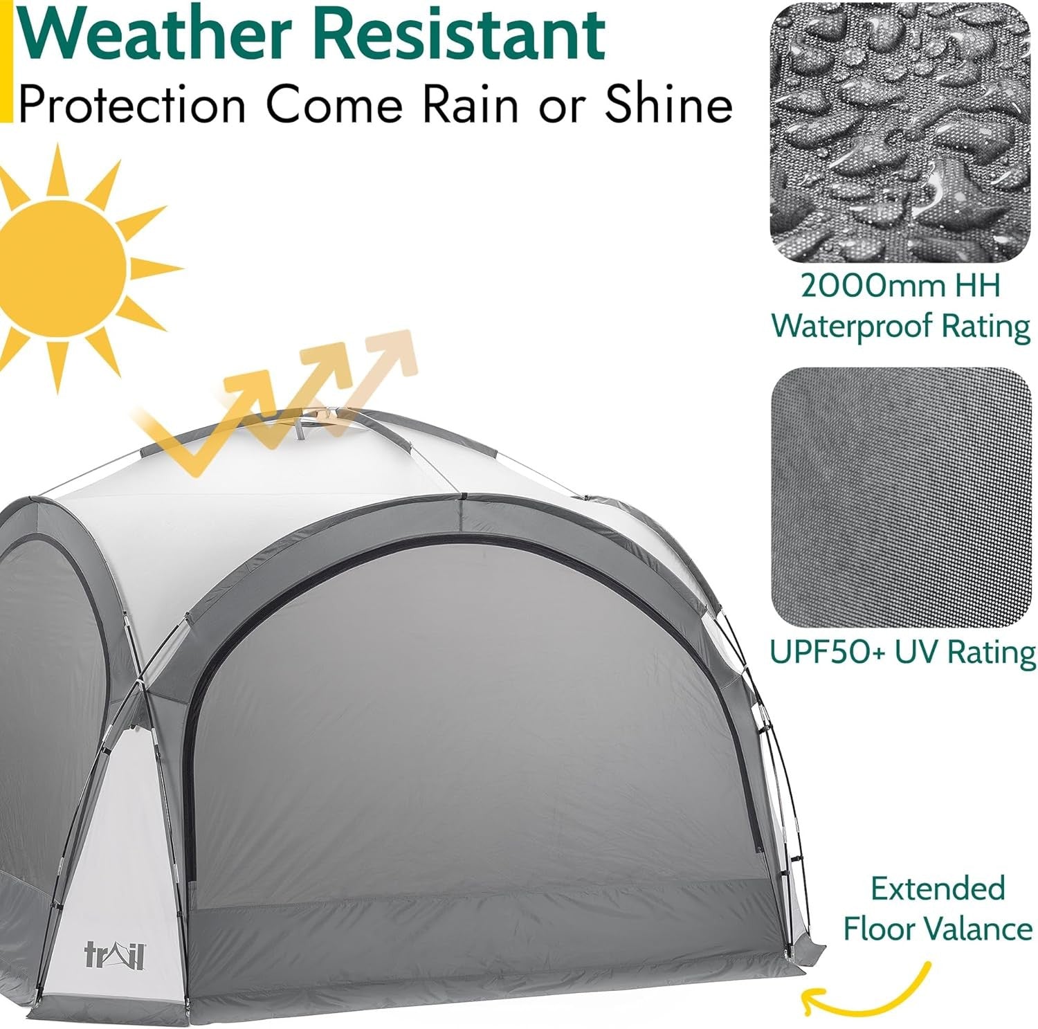 3.5m Waterproof Gazebo with Sides UPF50+ Festival Shelter