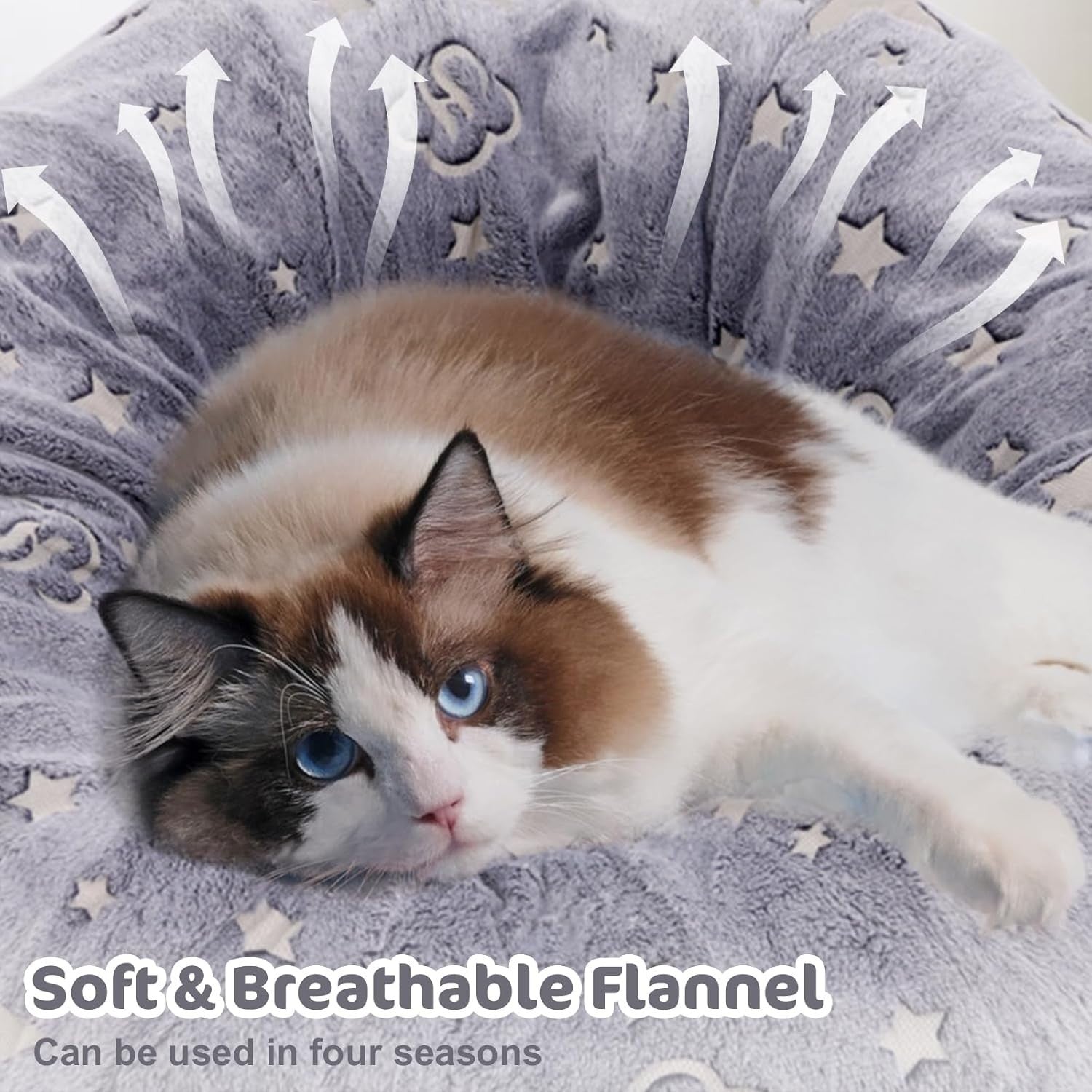 Cat Tunnel Bed 90cm Fluffy Donut Cave Toy Large Indoor Pet Tunnel