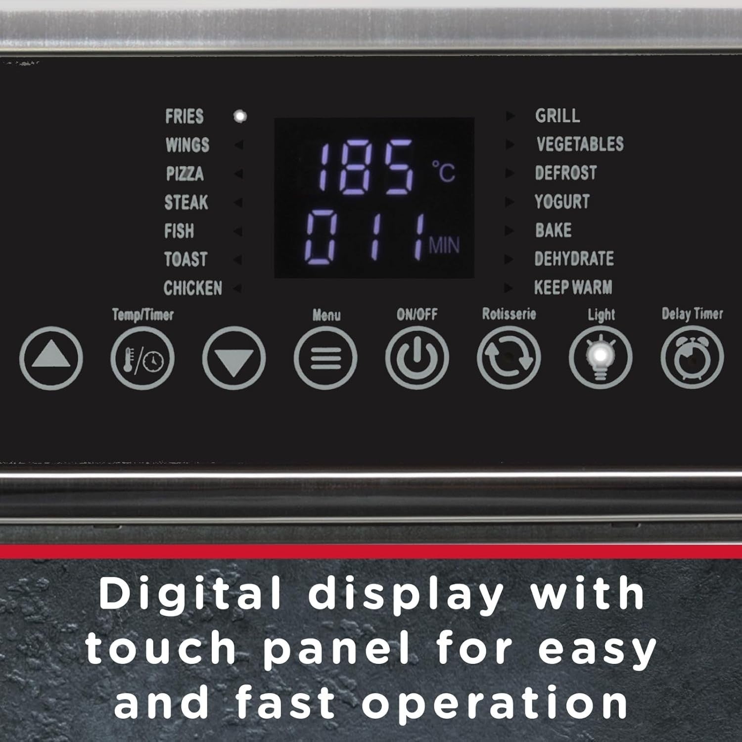 15L Air Fryer Oven with Rotisserie | 14 Presets | Dehydrate | Oil-Free Cooking