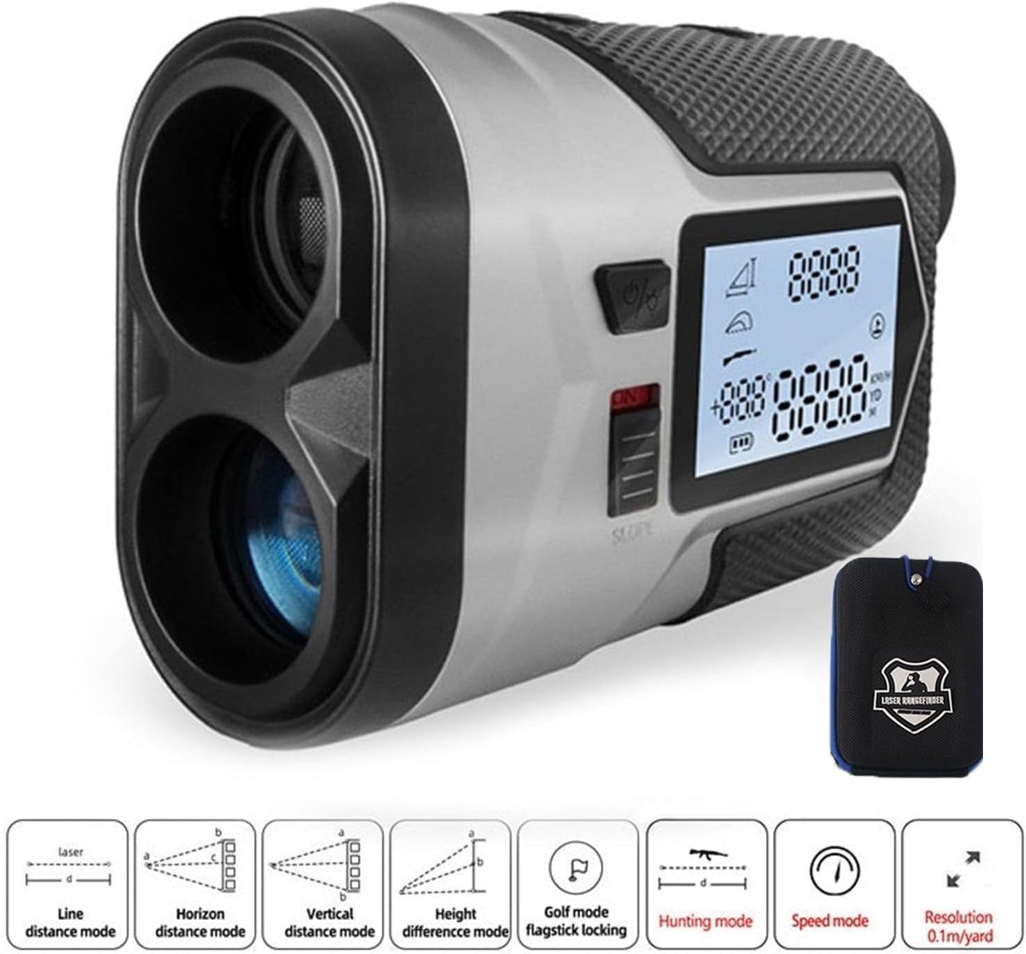 Golf Rangefinder 650M 6X Magnification LCD Slope Rechargeable USB