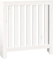 White Radiator Cover 79.5x19x84cm Solid Pine Wood | Modern Slatted Design