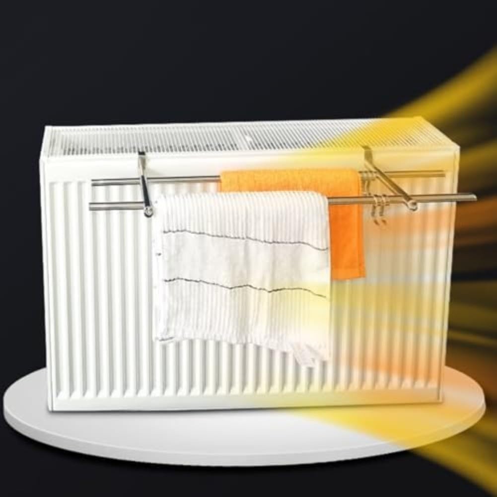 Double Stainless Steel Towel Rail Radiator 50cm Heated Clothes Dryer
