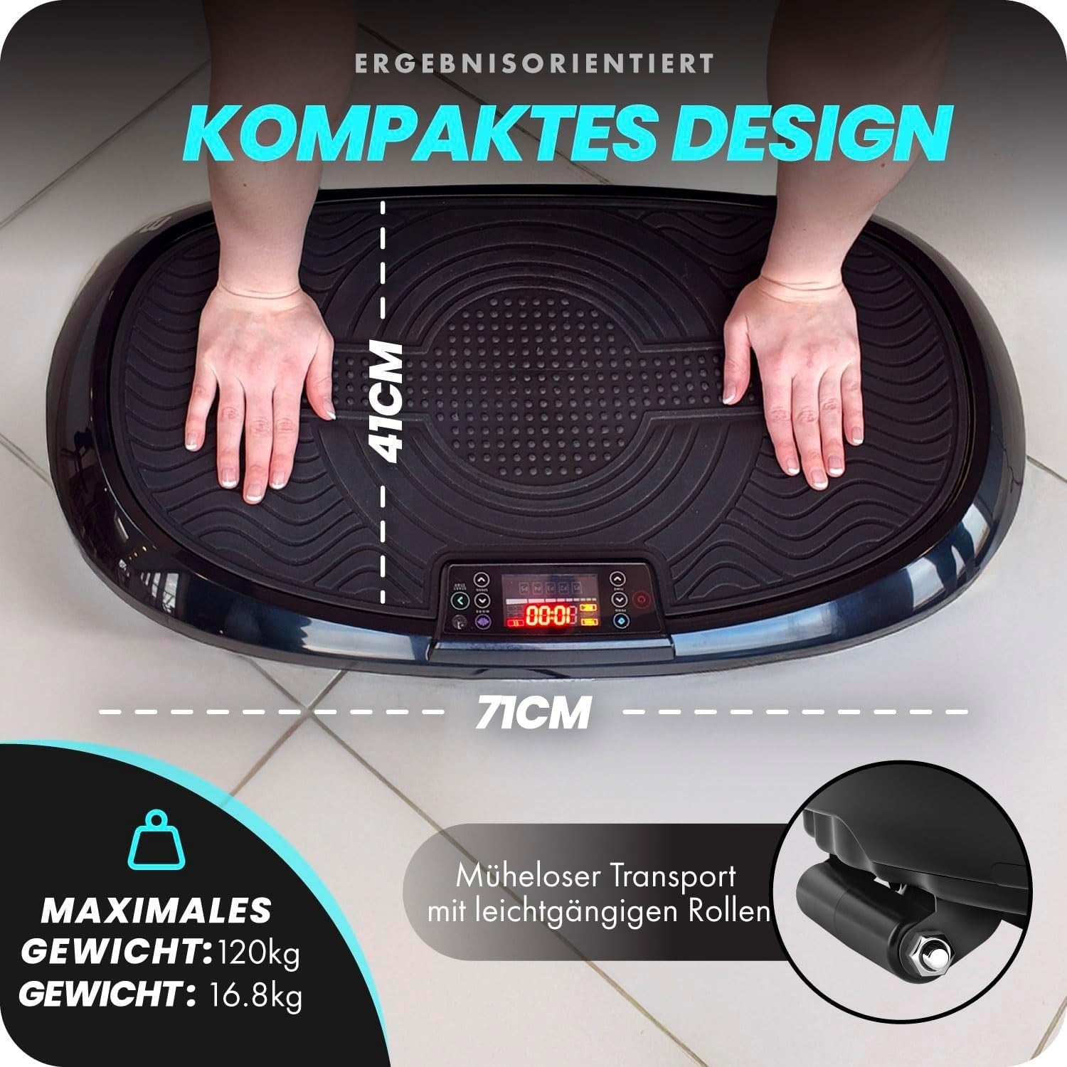 Black 3D Vibration Plate Exercise Machine Dual Motor 180 Levels