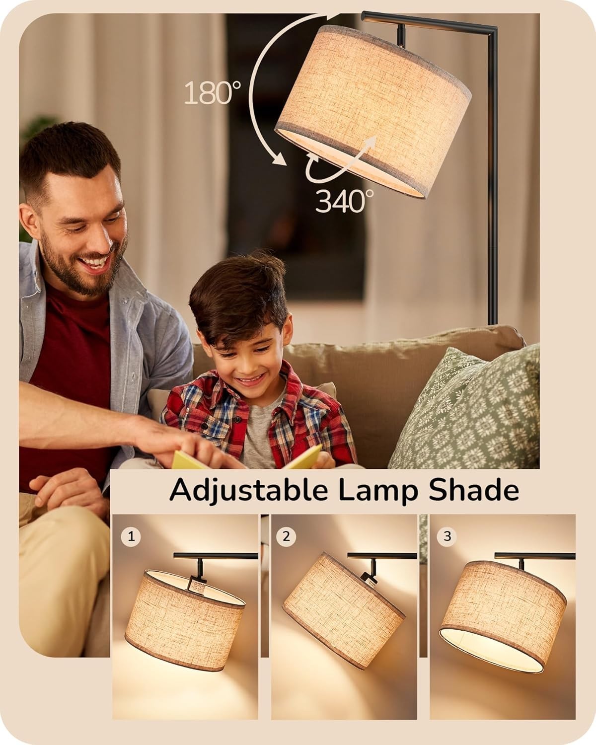 Modern LED Floor Lamp Dimmable Standing Light Living Room Bedroom Lighting