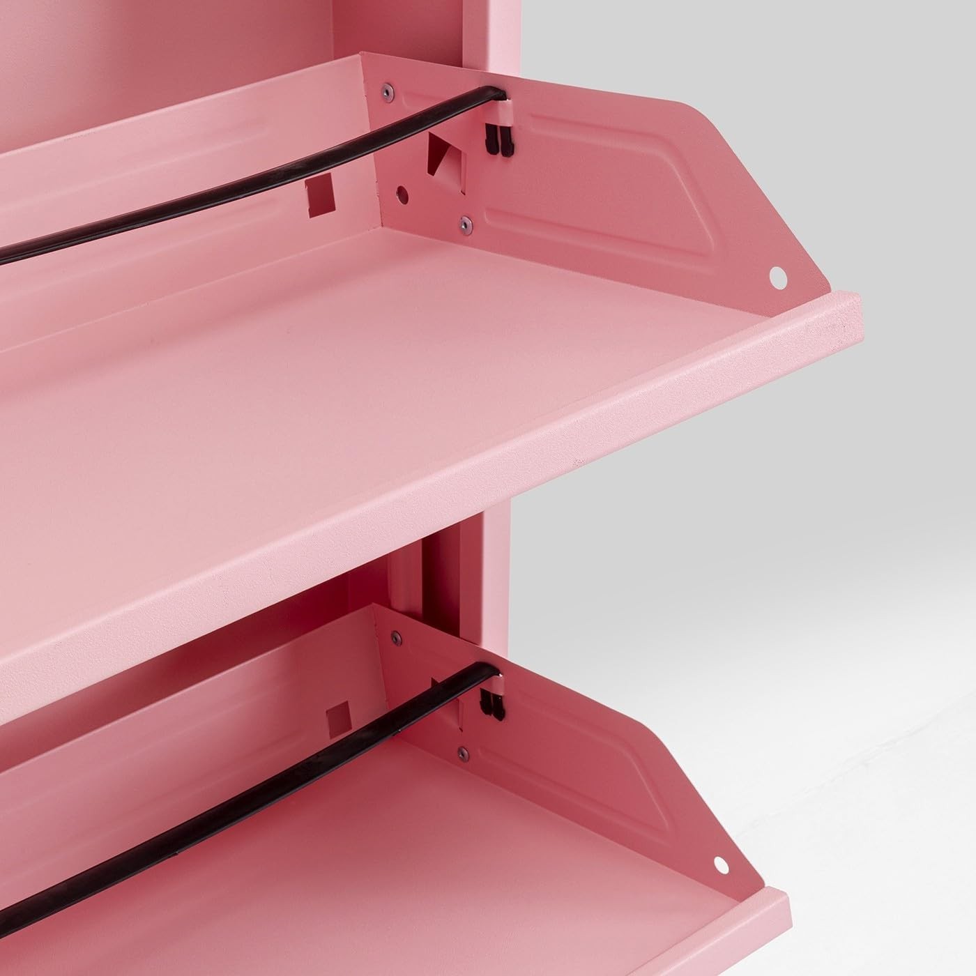 Slim Pink Shoe Cabinet with Drawers – 4 Flip Compartments Hallway Storage