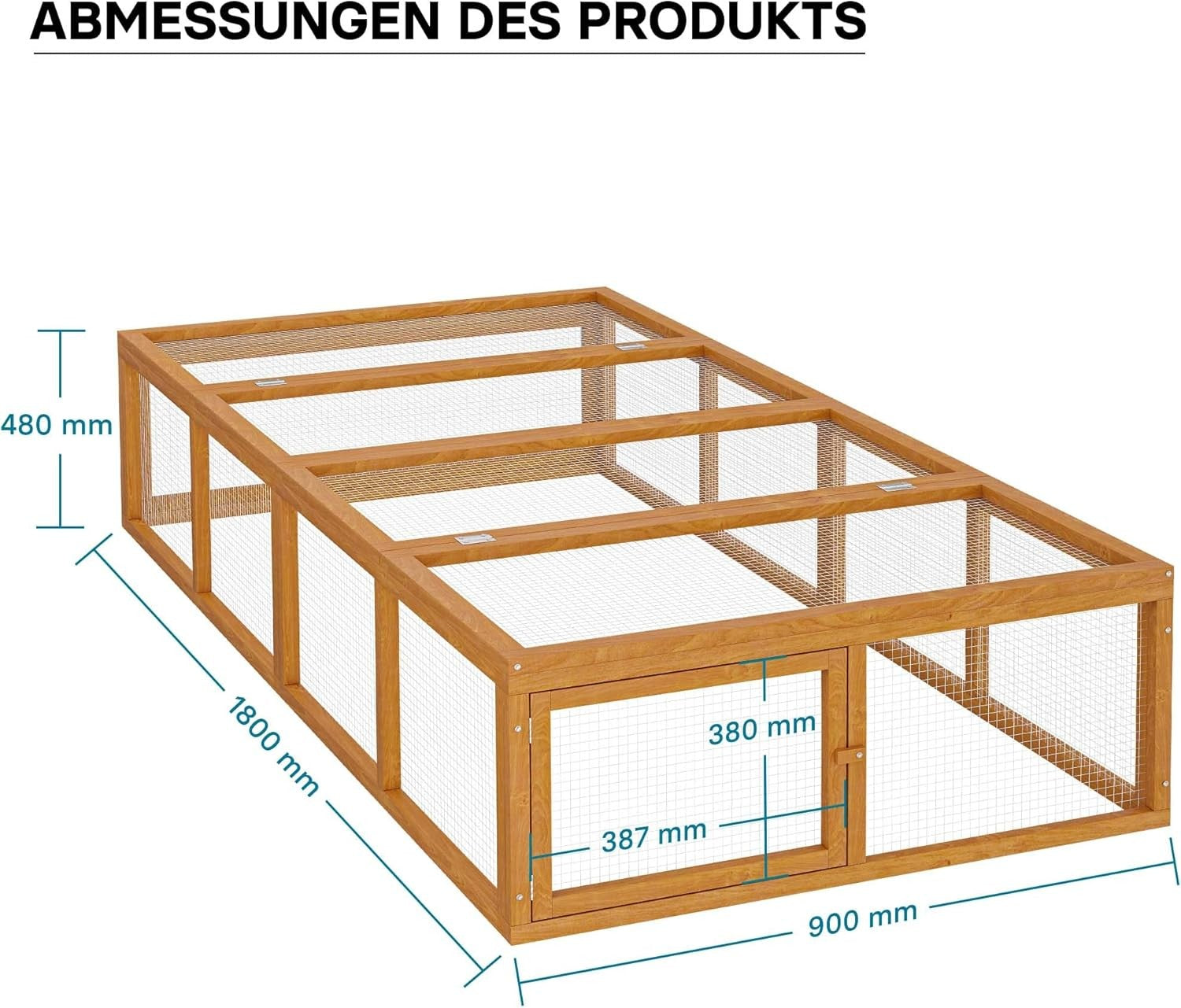 Large Outdoor Rabbit Run Wooden Enclosure Secure Mesh Small Animal Pen