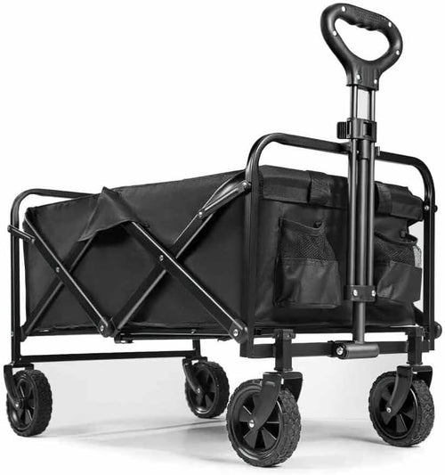 80kg Folding Festival Trolley Heavy Duty Camping Wagon w/ Wide All-Terrain Wheel