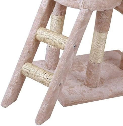 Cat Tree Tower Easy Climber Scratching Post Condo Platforms Beige