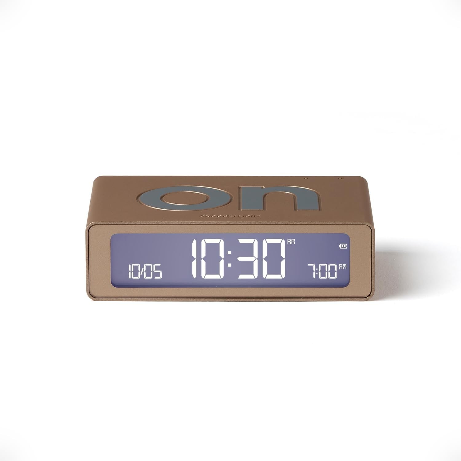 Mini Digital Alarm Clock LED Flip Off Touch Snooze Rechargeable