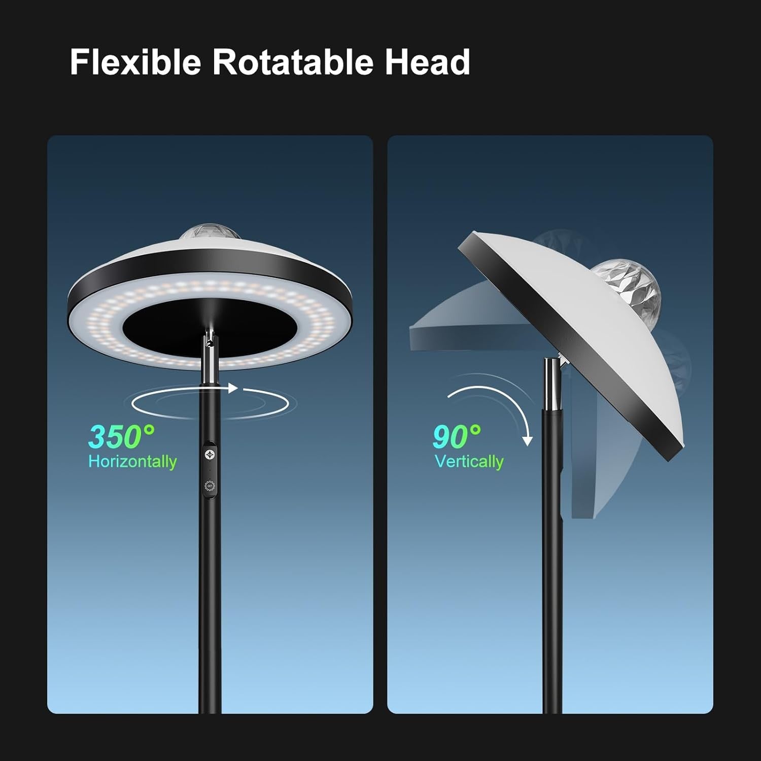 LED Uplighter Floor Lamp Aurora Projector Remote Touch Dimmable Mood Light