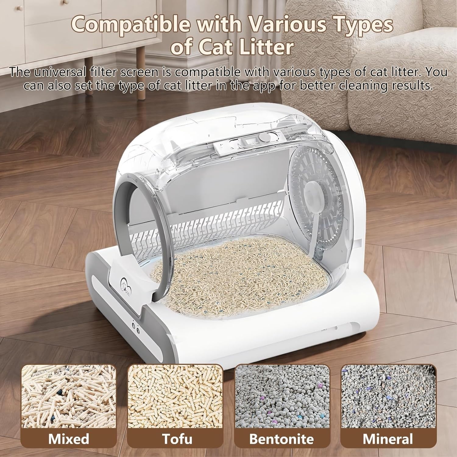Self Cleaning Cat Litter Box APP Control Leak Proof Automatic Tray