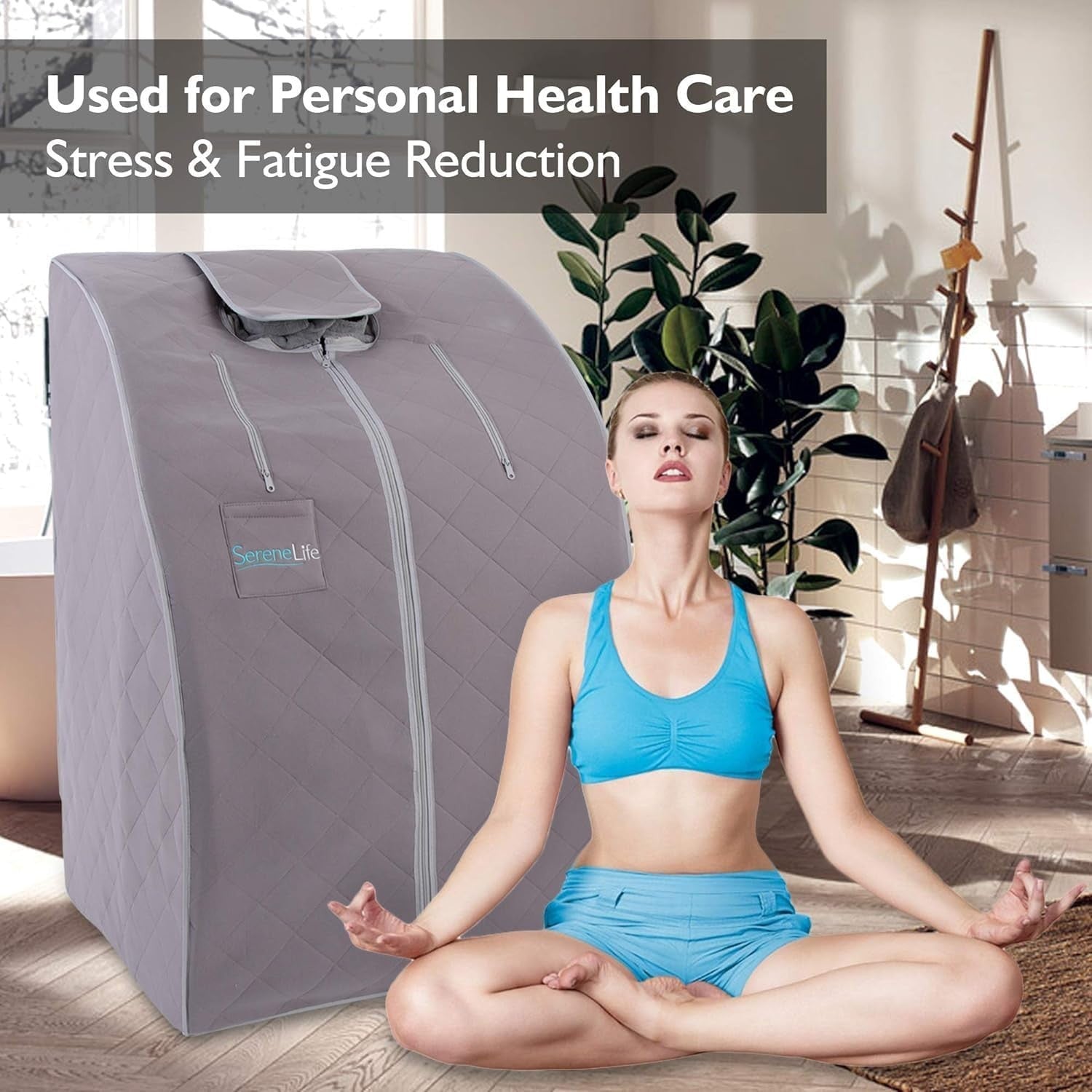 Portable Infrared Home Sauna Tent – One-Person Steam Sauna with Foot Pad & Chair