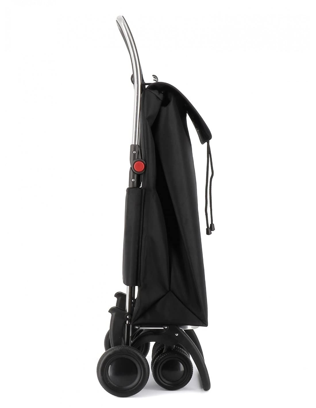 4 Wheel Folding Shopping Trolley Swivel Wheels Aluminium Large Bag Black