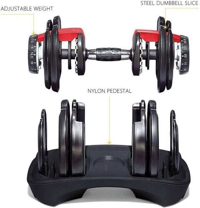 24kg Adjustable Dumbbells Pair 15 Levels Quick Dial Compact Home Gym