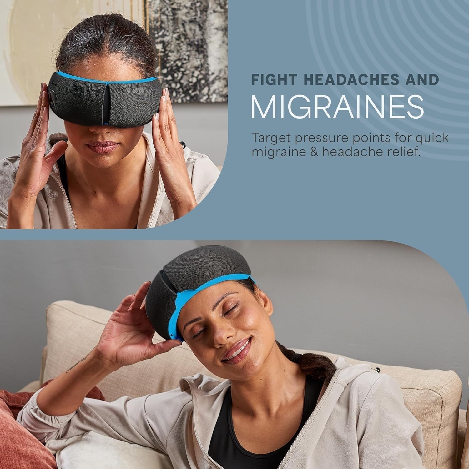 Heated Eye Massager Air Compression Vibration Headache Relief