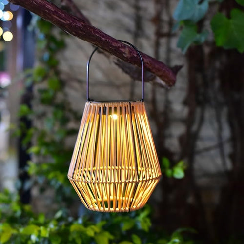 Japanese Hanging Solar Lantern – Rattan Outdoor Garden Light (Onecolor)