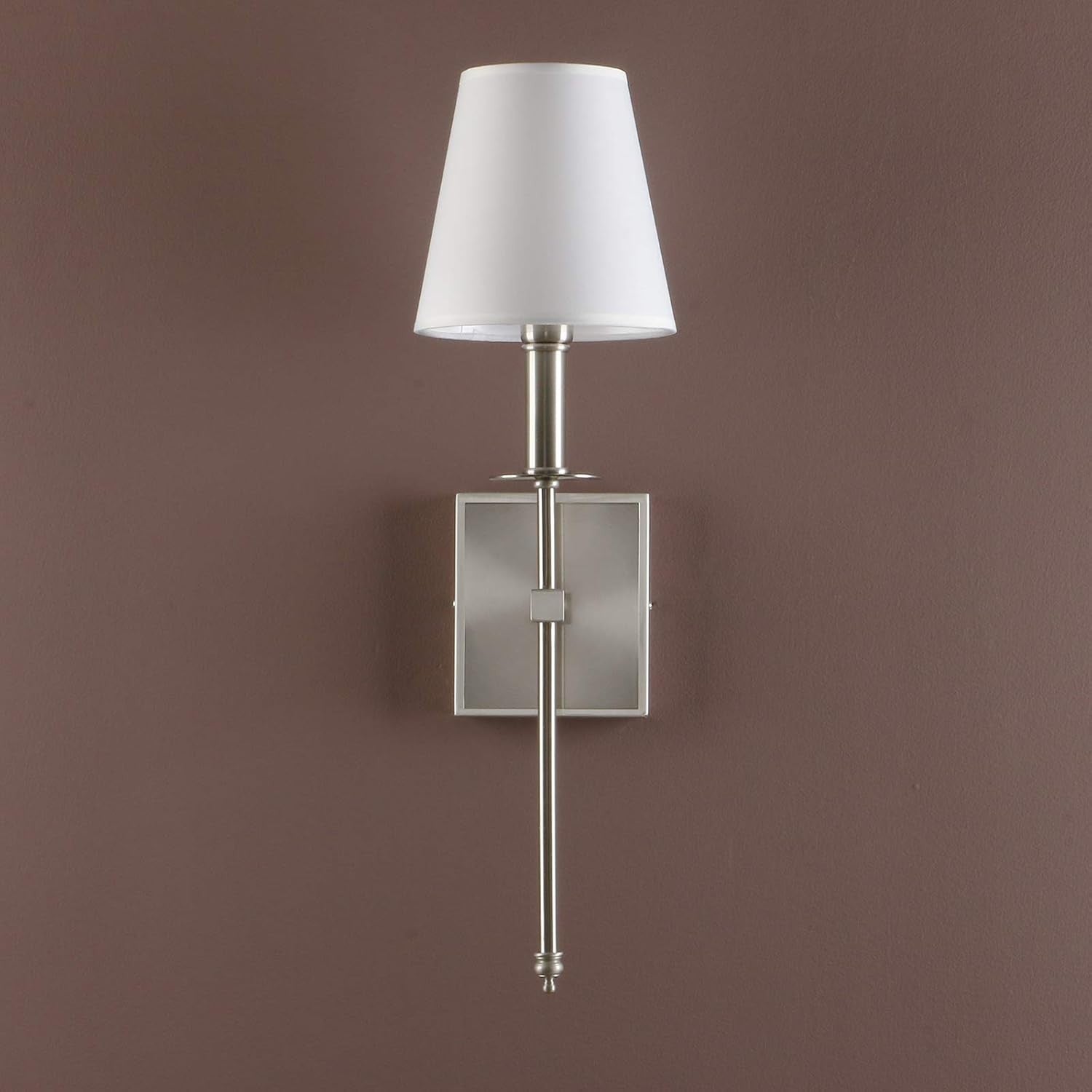 Modern Linen Wall Sconce Light Fixture, Brushed Finish, 54cm Height, E27 Bulb