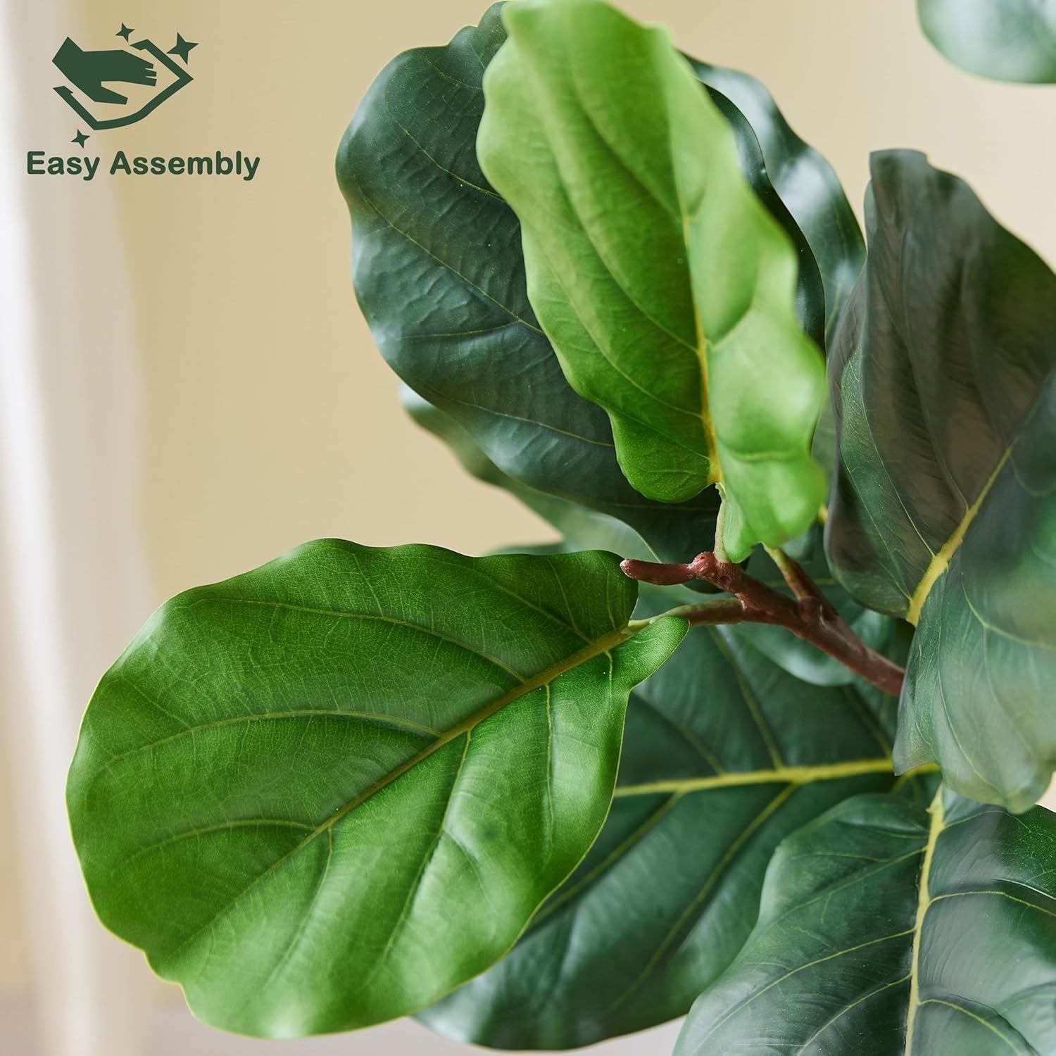 210cm Artificial Fiddle Leaf Fig Tree in Weighted Pot Faux Green Indoor Decor
