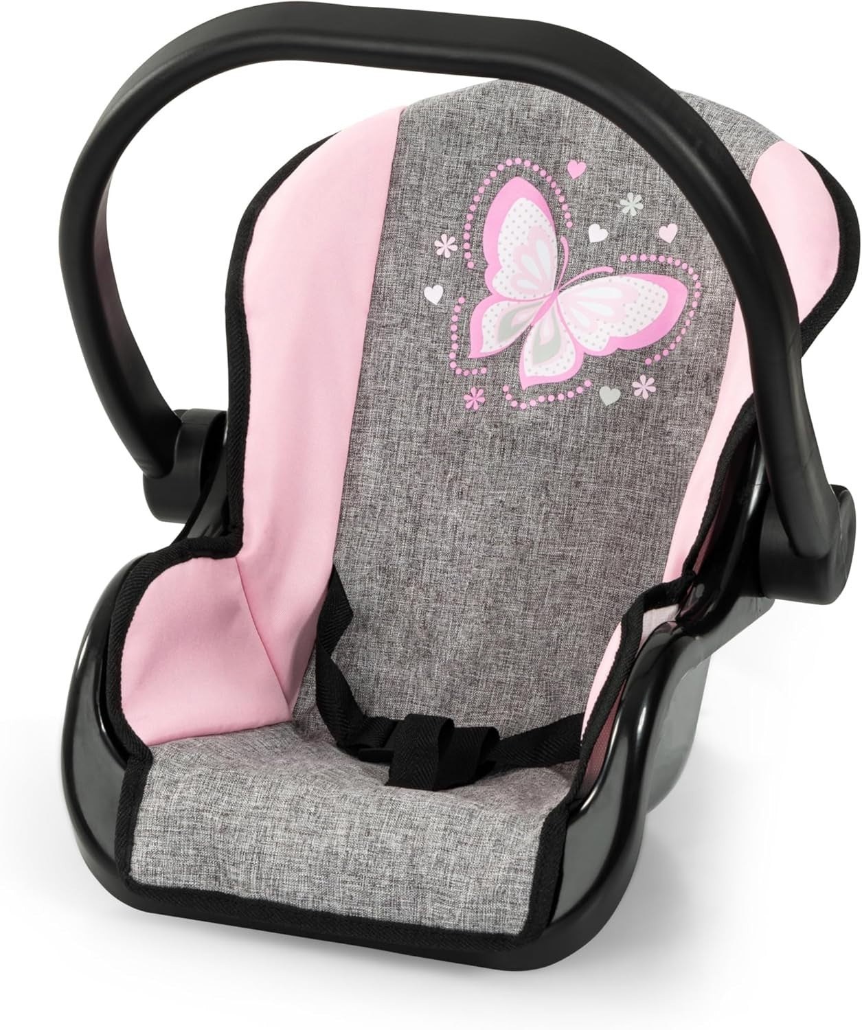 Pink Dolls Stroller Pram Set Pushchair Swing Bag Basket Toy