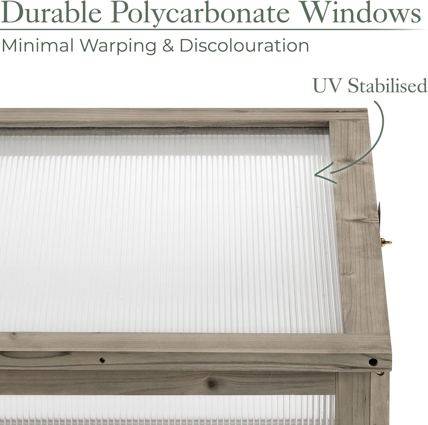 Large Wooden Cold Frame Greenhouse for Plants & Vegetables 100x65x40cm UV Panels