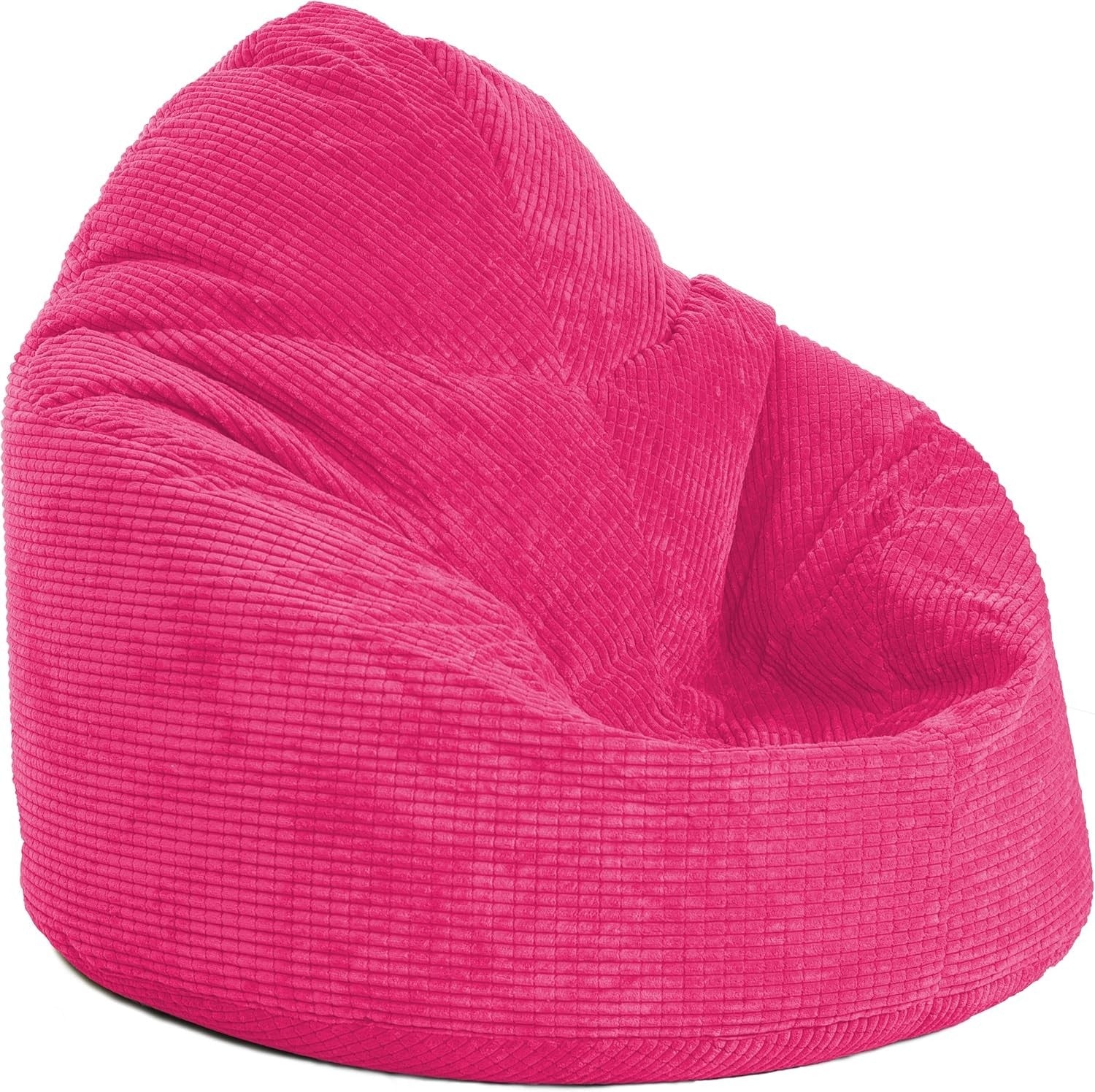 XL Pink Corduroy Bean Bag Chair Adult Lounge Seat Kids Gaming Room Decor