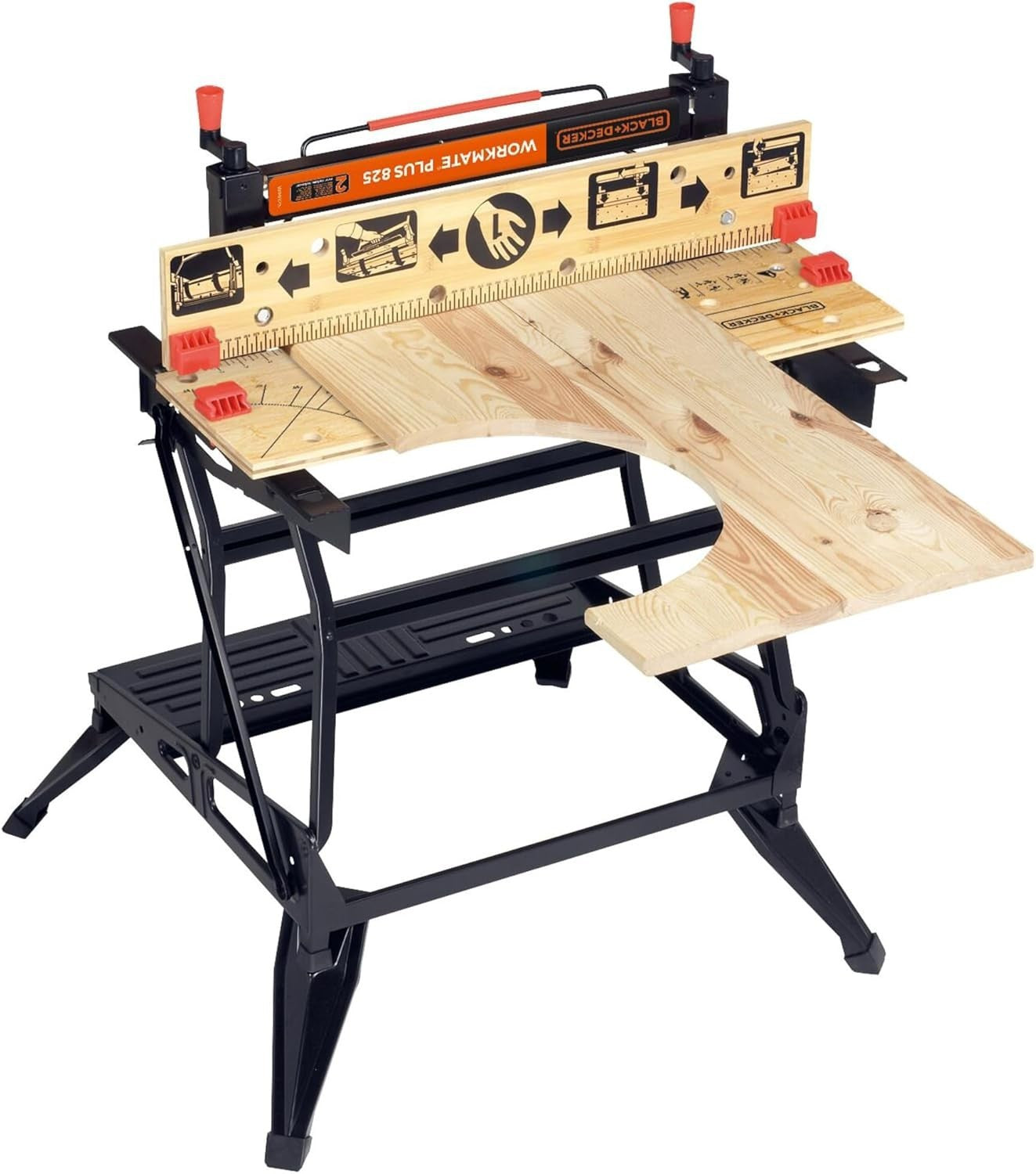 Dual-Height Folding Workbench with One-Hand Clamp System Heavy Duty 250kg