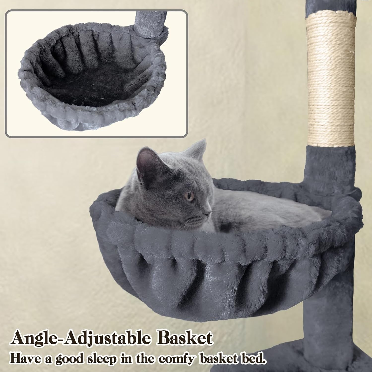 Large Cat Tree Tower 177cm Multi Level Condo Hammock Sisal Scratching Posts