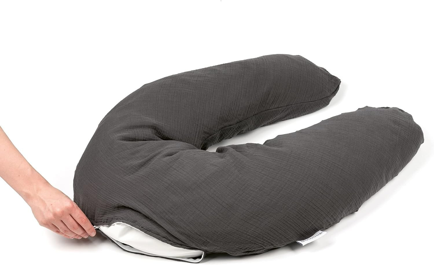 Pregnancy Body Pillow 180cm Maternity Nursing Support Organic Cotton Grey