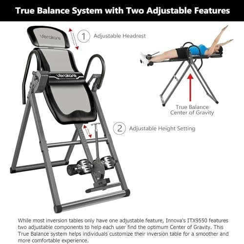 Heavy Duty Inversion Table Back & Neck Pain Relief with Adjustable Headrest