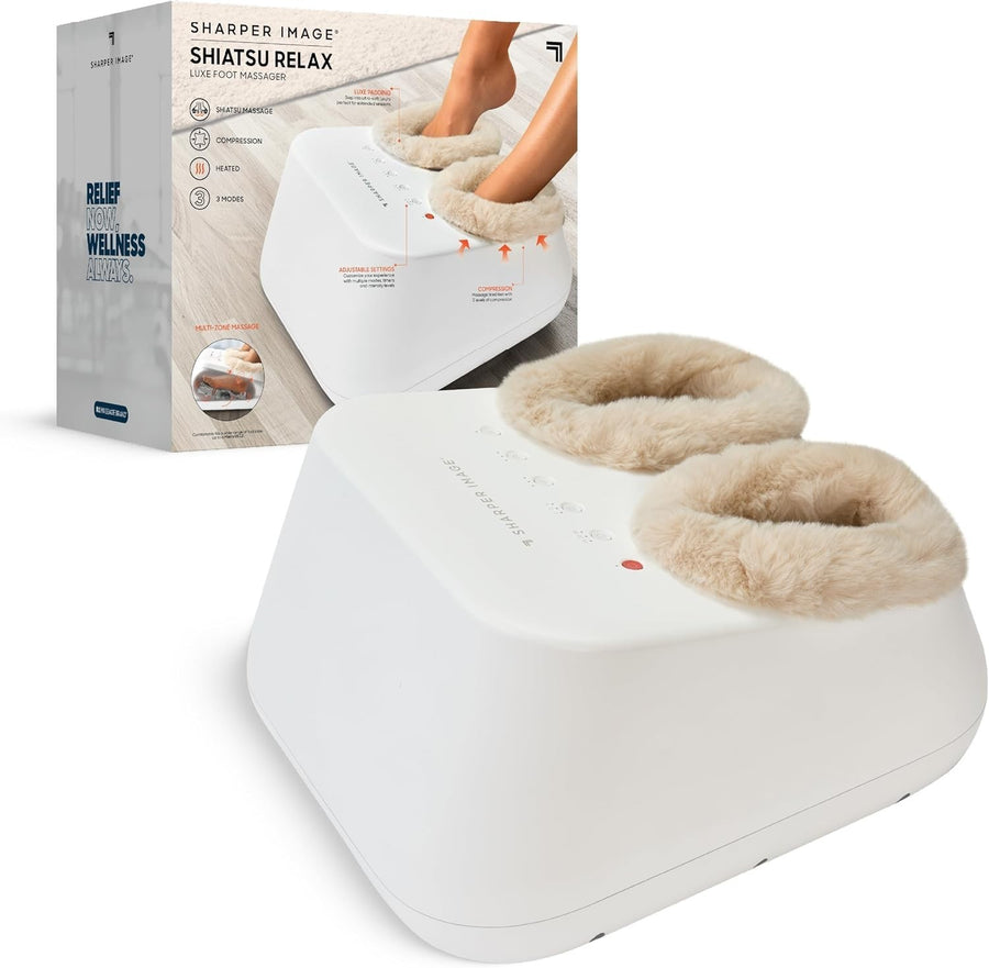 Shiatsu Foot Massager Heat Compression 3 Modes Intensity Timer Ultra-Soft
