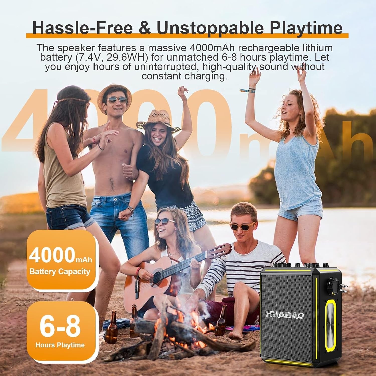 Black Bluetooth Karaoke Speaker with 2 Wireless Mics RGB Party