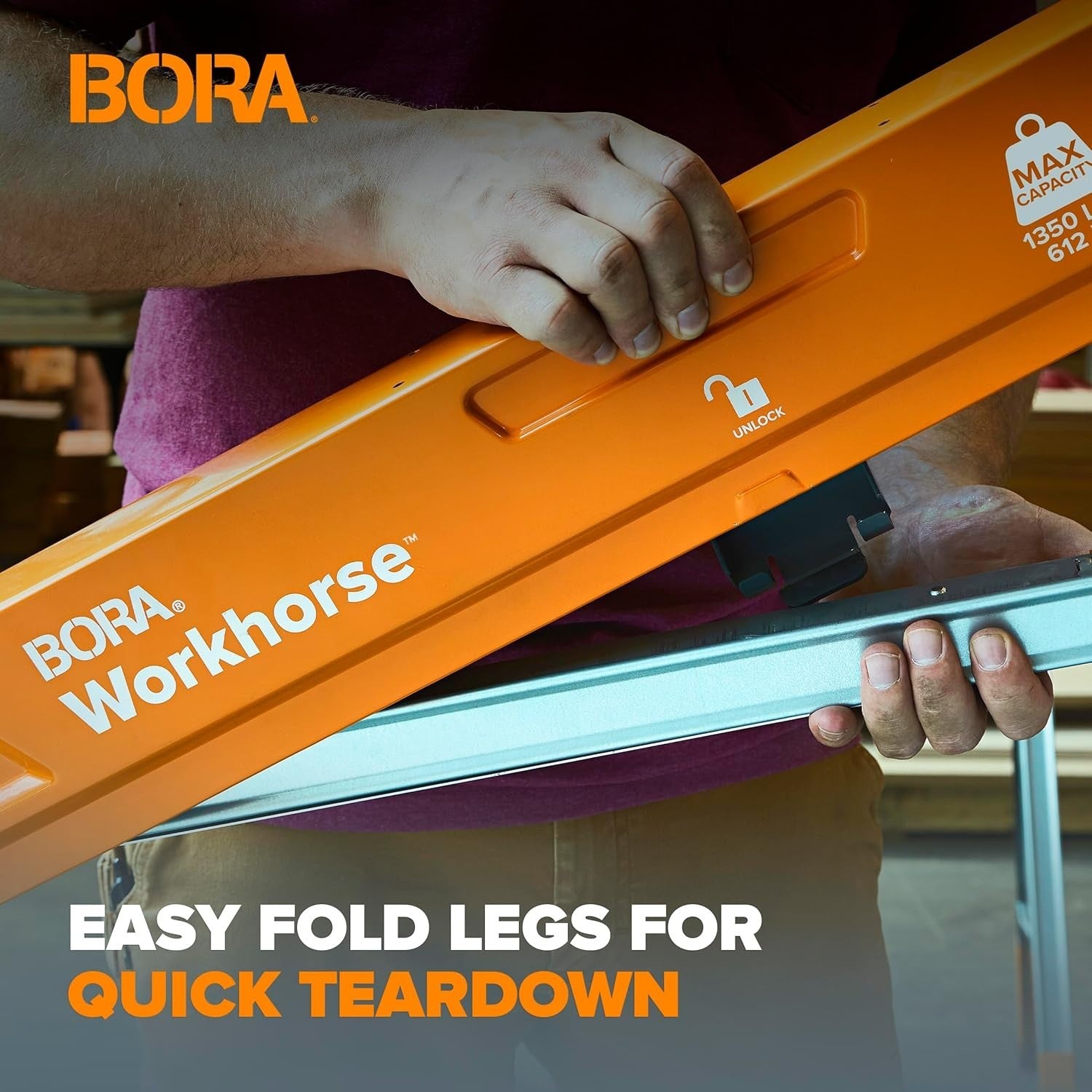 Heavy Duty Folding Sawhorses 2 Pack 2700lbs Pair Steel 2x4 Bracket Portable